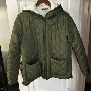 Old Navy Olive Quilted Puffer Jacket